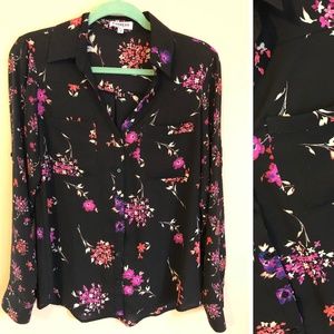 Express Portofino Button-Down Blouse, Size M